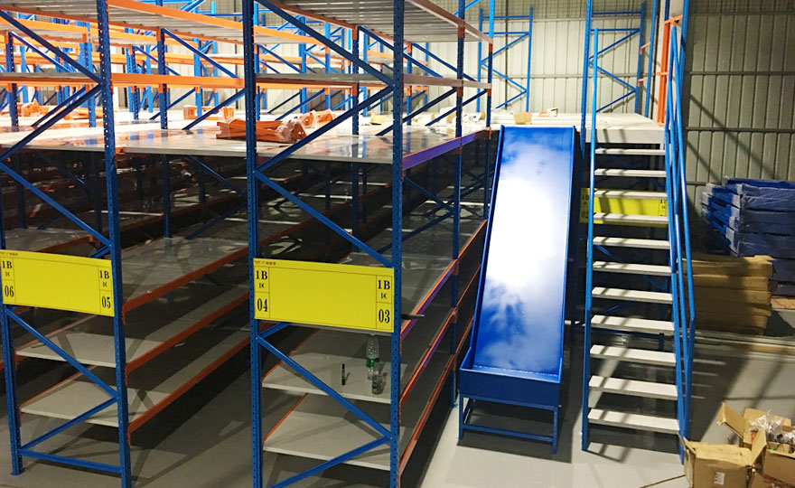 Does a car 4s store need to add a slide to the mezzanine shelves?