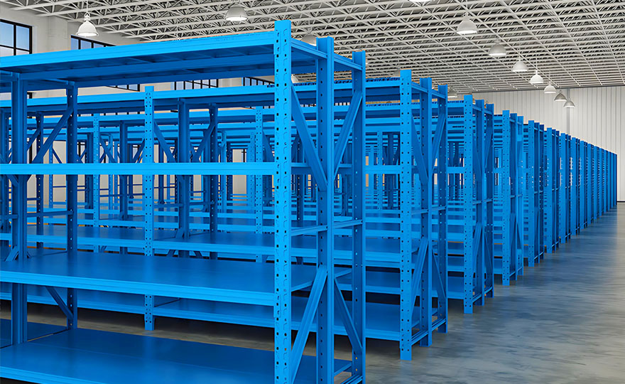 Are the four-layer heavy-duty storage shelves available in stock?