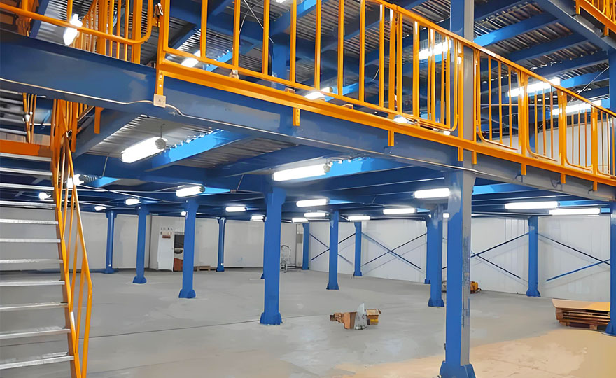Warehouse shelving steel platform, heavy-duty multi-sized goods storage solution