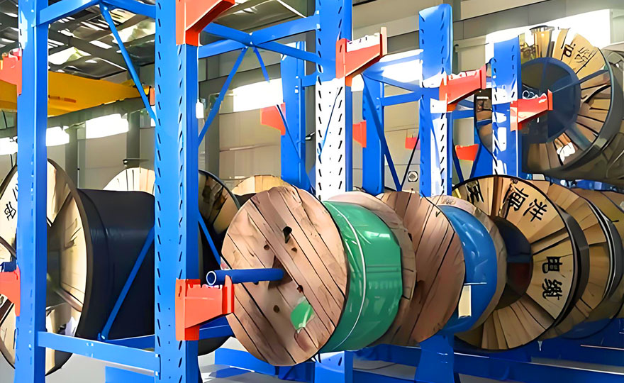 Cable cantilever shelves, a convenient storage solution for rolled goods