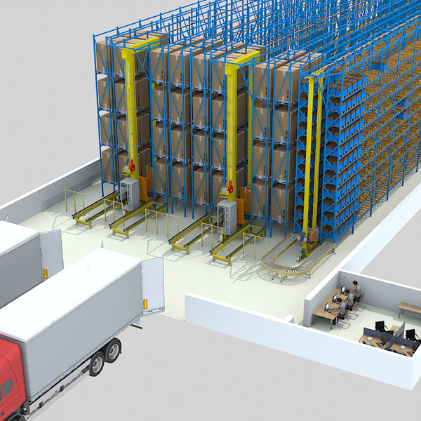 Automated three-dimensional storage rack