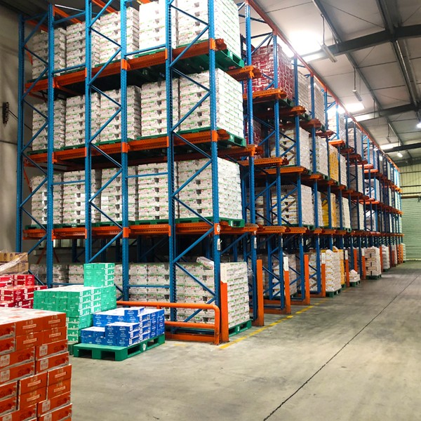 Cold storage forklift shelves