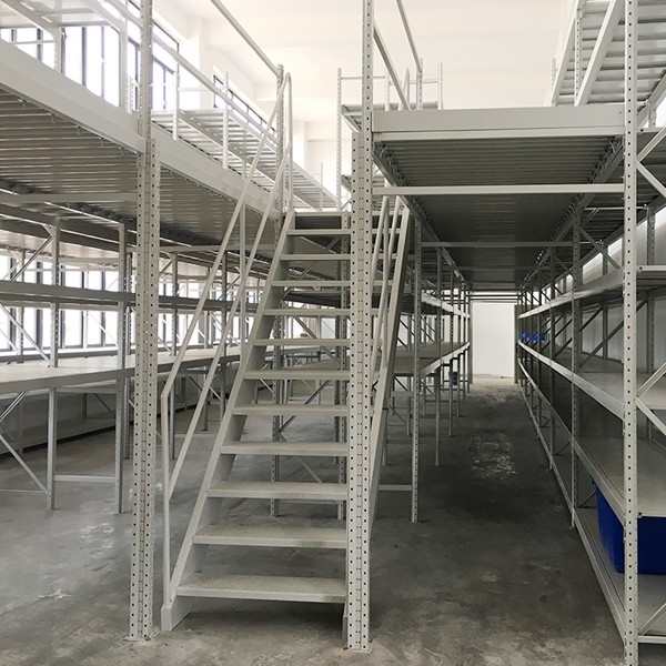 Mezzanine shelves