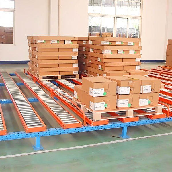 Gravity warehouse shelving