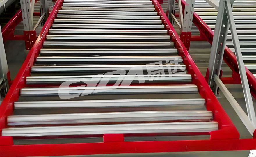 gravity-type roller shelves