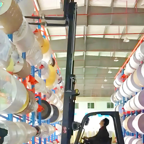 Rolling material shelf